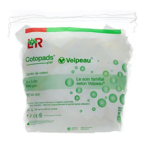 Velpeau Cotopads Unsterile Baumwollquadrate 5 x 5 cm 500 Stück