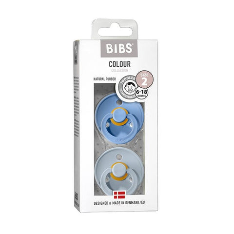 BIBS Bavoirs Duo Tétine Bleu Ciel Bébé Bleu 6-18 mois (2 pièces)