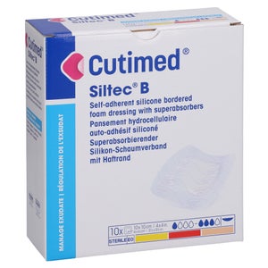 Cutimed Siltec B pansement en mousse 10x10 cm avec bord adhésif (10 pièces)