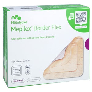 Mepilex Border Flex pansement en mousse adhésif 10x1 (10 pièces)