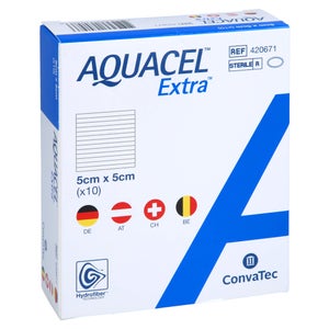 Aquacel Extra 5x5 cm Wundverband (10 Stück)