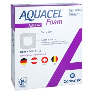 Aquacel Foam pansement adhésif 8x8 cm (10 pièces)