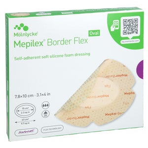 Mepilex Border Flex adhesive foam dressing 7.8x10 cm oval (5 pieces)