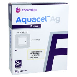 Aquacel Ag Foam pansement adhésif 8x8 cm (10 pièces)
