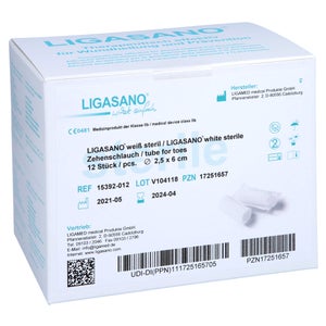 Ligasano blanc gaine pour orteil 2,5x6 cm stérile (12 pièces)