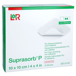 Suprasorb P mousse PU non adhésive (10x10 cm, 10 pièces)