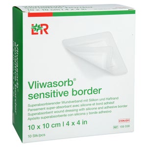 Vliwasorb Sensitive Border 10x10cm pansement superabsorbant (10 pièces)