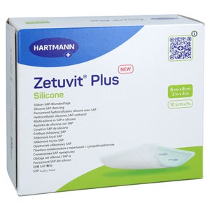 Zetuvit Plus Silicone steril 8x8 cm (10 Stück)
