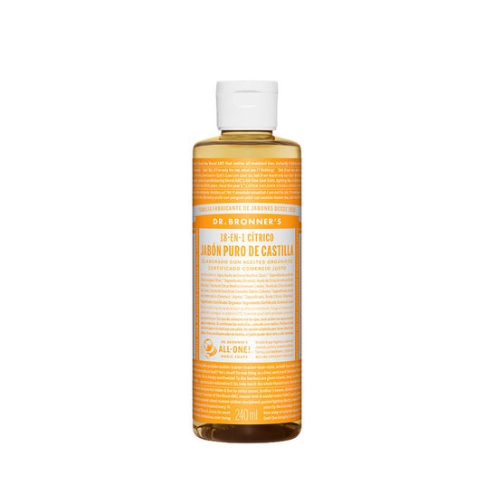 Dr. Bronner's Savon liquide agrumes orange bio (240 ml)