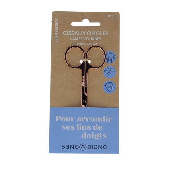 Sanodiane Ciseaux à Ongles 80 Courbe Rose 1 Unité