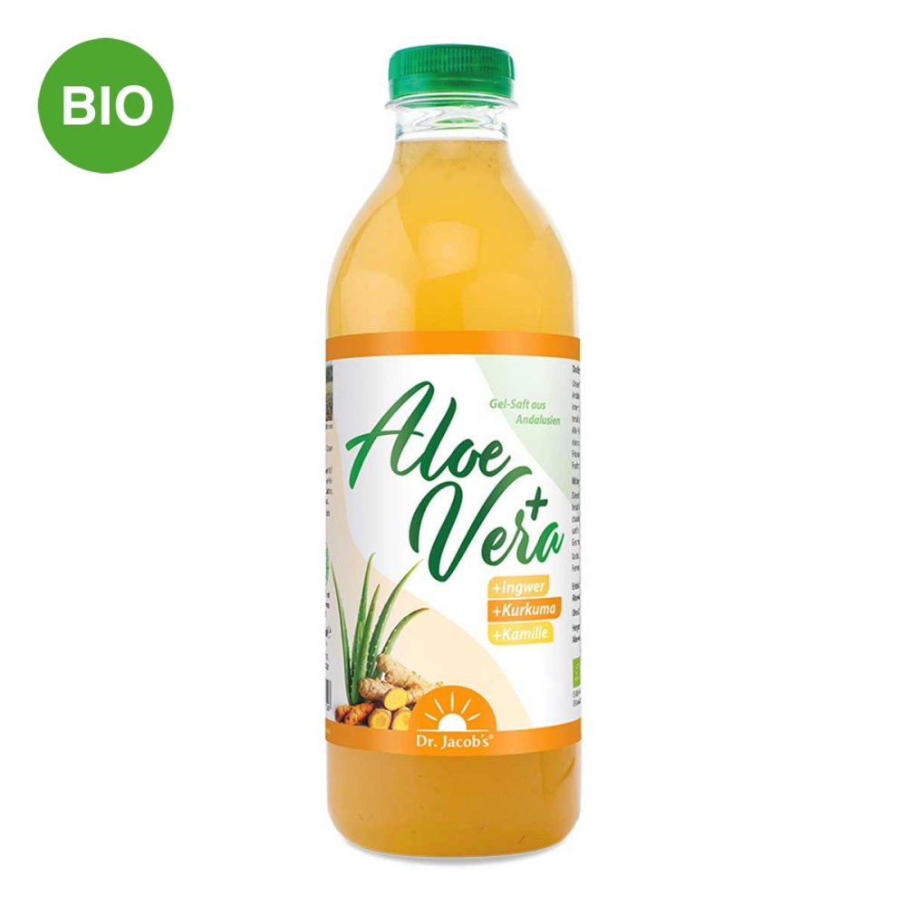 Dr. Jacob's Aloe vera plus gel-saft bio cru au gingembre (1000 ml)