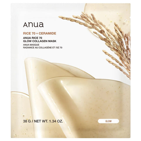 Anua Rice 70 Ceramide Glow Collagen Face Mask (38 g)