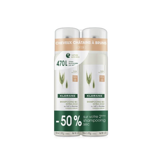 Klorane Shampooing Sec au Lait d'Avoine Teinté (2x150ml)
