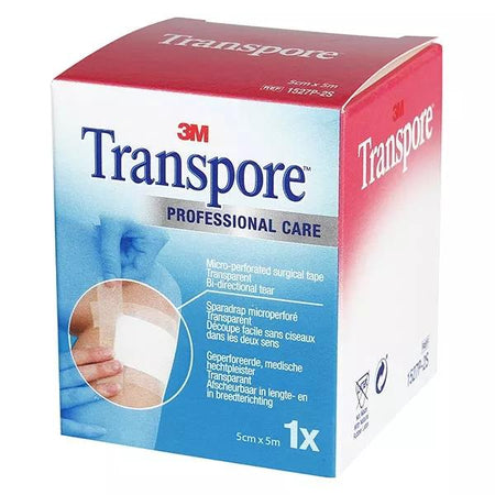 3M Transpore Sparadrap Microporeux Plastique 50mm x 5m