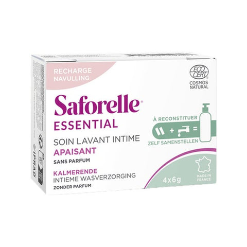 Saforelle Essentielle Beruhigende Intimpflege Waschgel Nachfüllpackung Sticks 4x6g