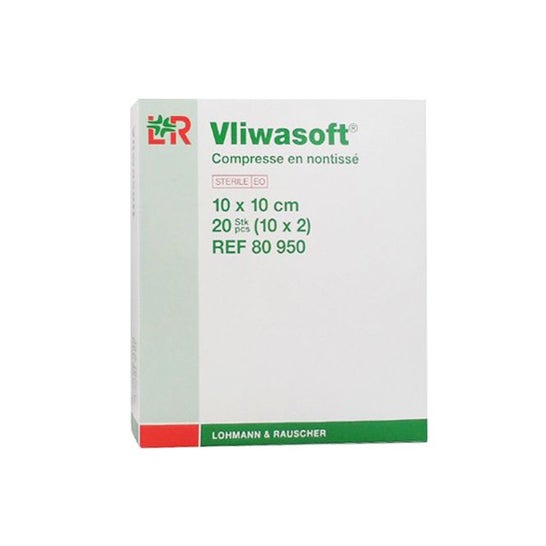 L&R Vliwasoft compresse non tissée (10x10 cm, 10 pièces)