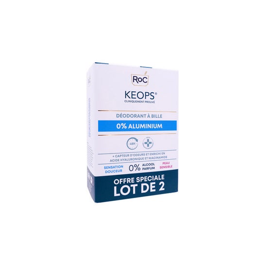 Keops Déodorant à Bille 0% Aluminium 2x30 ml