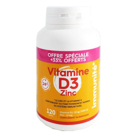 PharmaScience Vitamine D3 + Zinc (120 gélules)