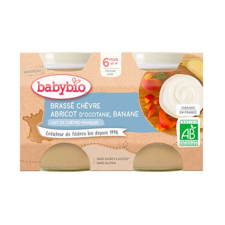 BabyBio Brasse chèvre abricot banane (2 x 130 g)