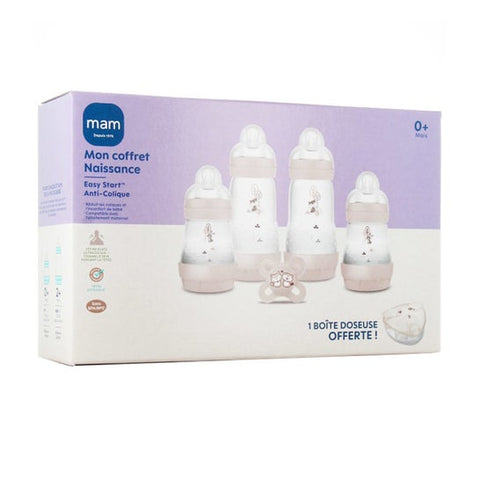 MAM Easy Start Anti-Colic Newborn Set Sand - 4 Bottles + 1 Soother + 1 Dispenser Box
