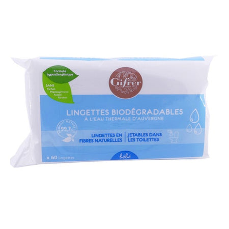 Gifrer Lingettes À L'Eau Thermale D'Auvergne 60 Lingettes