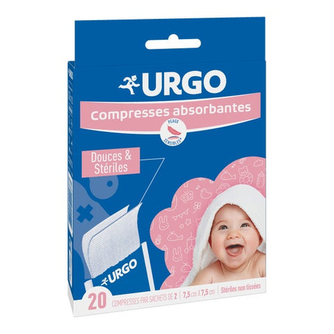 URGO Saugfähige, weiche & sterile Kompressen NT 7,5 x 7,5 cm (20 Stück)