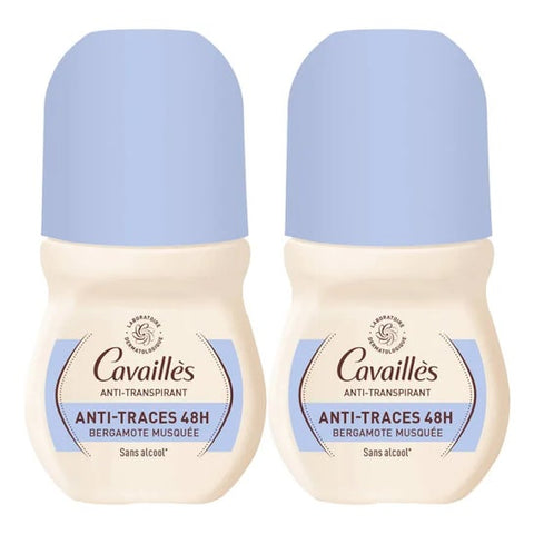 Cavaillès Déodorant Anti-Transpirant Anti-Traces 48h Bergamote Musquée 2X50ml