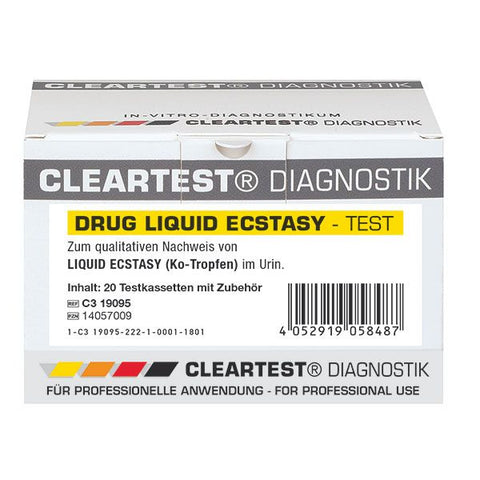 CLEARTEST Liquid Ecstasy pour la détection de GHB (gouttes K.O.), résultat en 10 min — 5 pièces