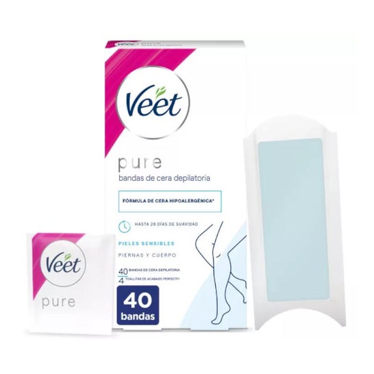 Veet Bandes de cire dépilatoire Corps et Jambes (40 pièces)