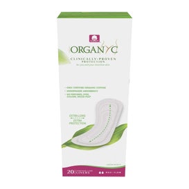 Organyc Slipeinlagen extra lang leichte Blutung Bio-Baumwolle 20 Stück