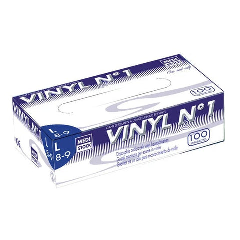 Medistock Vinylhandschuhe ungepudert L 8/9 100 Stück