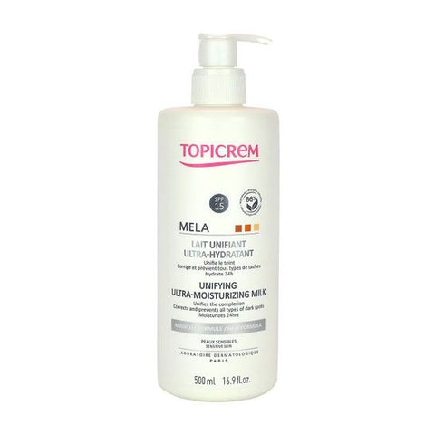 Topicrem Mela Ultra-Feuchtigkeitsspendende Vereinheitlichende Milch LSF15 500 ml