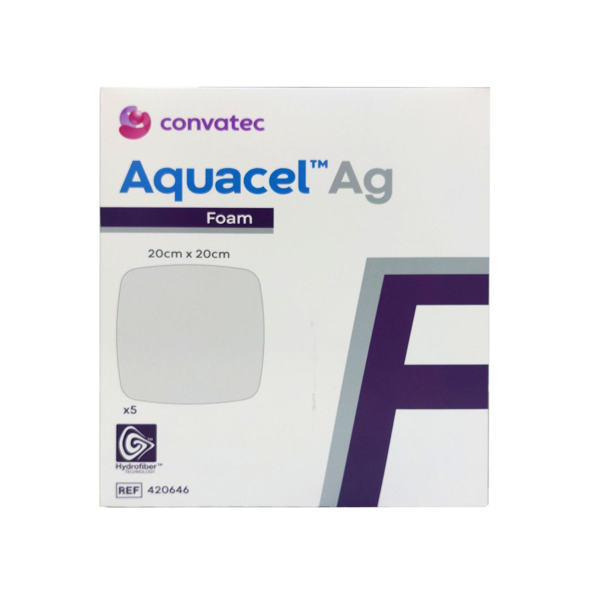 AQUACEL Ag mousse non adhésif (20x20) (5 pièces)