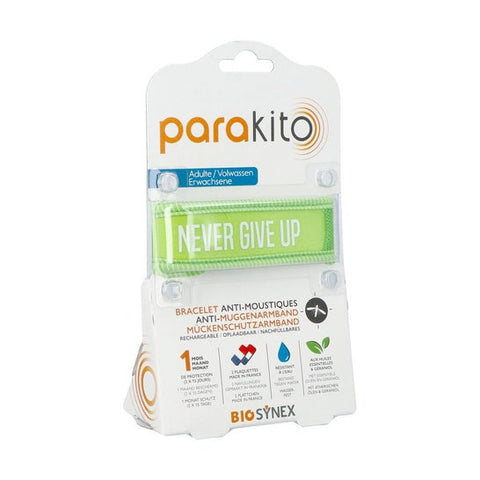 Para'Kito Bracelet anti-moustiques rechargeable adulte Never Give Up (1 unité)