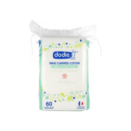 Dodie Maxi Carrés coton bio (60 pièces)