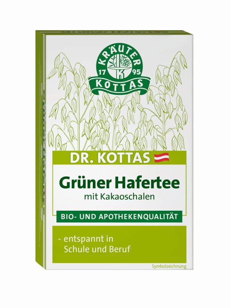 DR. KOTTAS thé d'avoine verte avec coques de cacao (20 pièces)