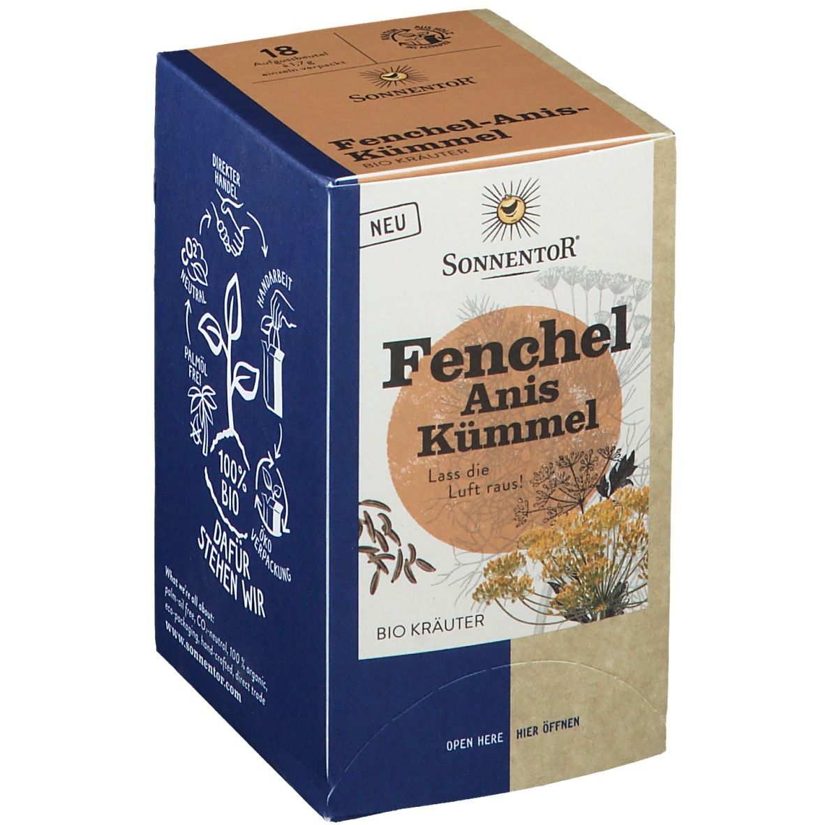 SonnentoR® tisane aux herbes fenouil-anis-cumin (18 sachets)