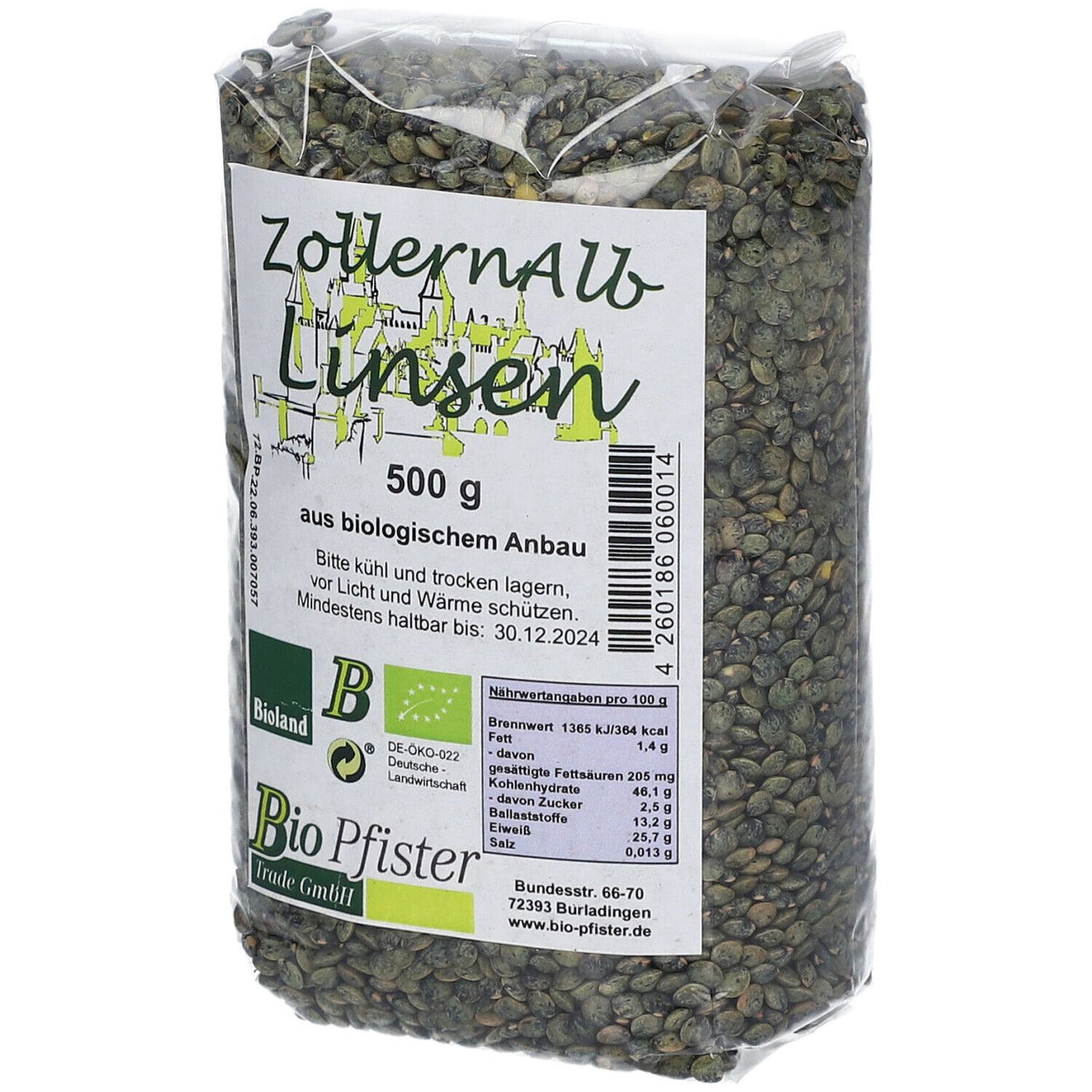 Bio Pfister lentilles Zollern Alb (500 g)