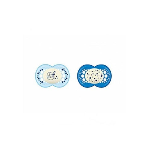 MAM Original Night Silikonschnuller 16+ Monate Doppelpack Blau