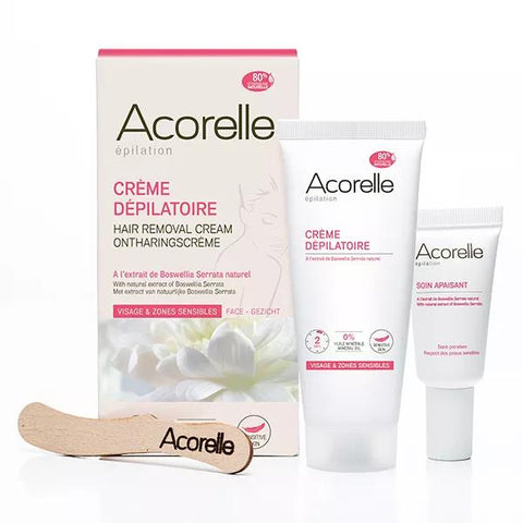 Acorelle Haarentfernungscreme Gesicht & empfindliche Haut VEGAN — 75 ml