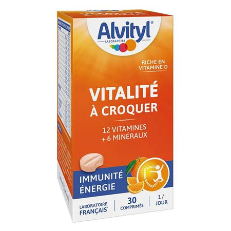 Alvityl Vitalité à croquer Adulte, goût orange - 30 comprimés
