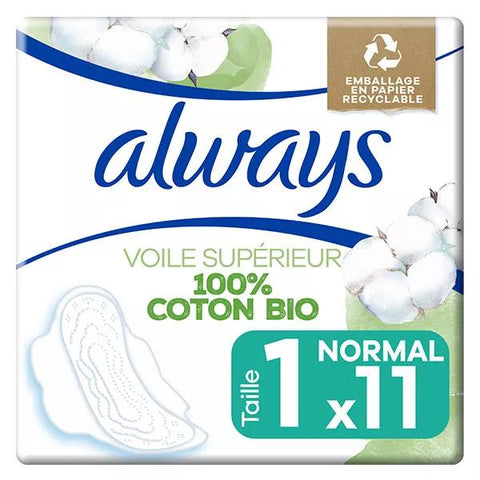 Always Cotton Protection Normal Binden mit Flügeln 11 Stück