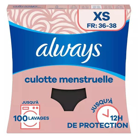 Always waschbare Menstruationsunterwäsche XS, mittlere bis starke Blutung, 1 Stück