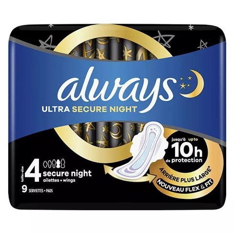 Always Ultra Secure Night mit Flügeln 9 Stück