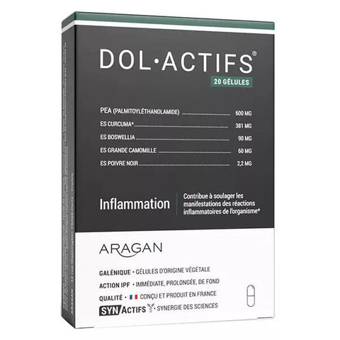 Aragan - Synactifs - Dolactifs® - Entzündungshemmend - Kurkuma - 20 Kapseln