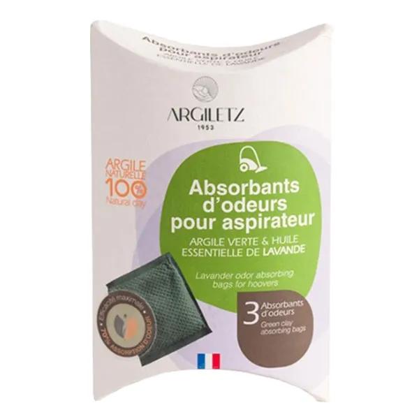 Argiletz Absorbant d'Odeurs pour Aspirateur Lavande 3 sachets
