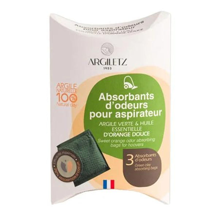 Argiletz Sachet Absorbant d'Odeurs Aspirateur Orange Douce 3 sachets
