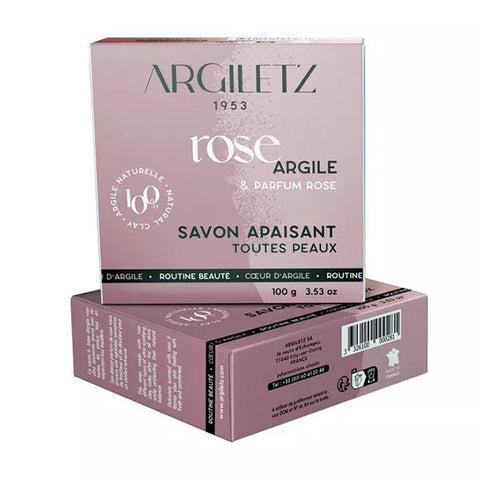 Argiletz Soothing Natural Soap Pink Clay Rose Fragrance 100g