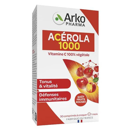 Arkopharma Azinc Naturel Acérola 1000 Vitamine C 30 comprimés
