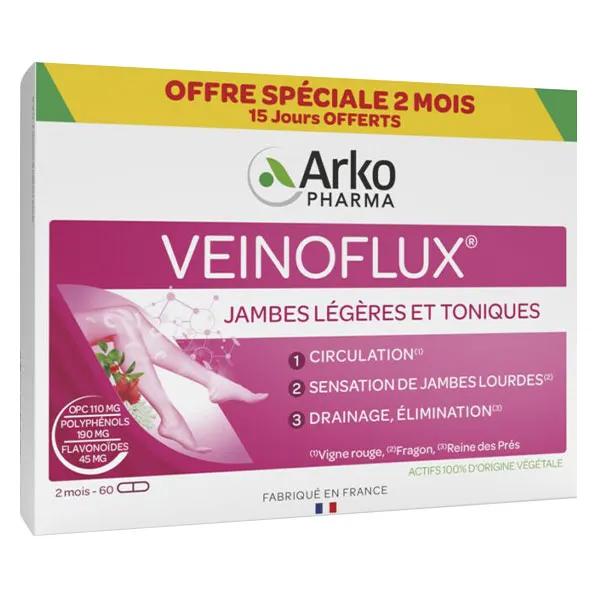 Arkopharma Veinoflux Jambes Légères Circulation Vigne Rouge 60 gélules